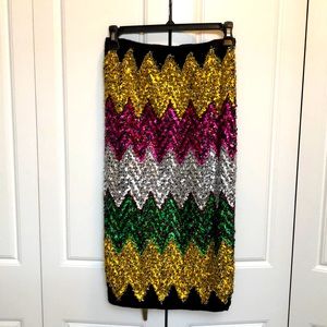 NEW Zara Sequin Stretch Skirr